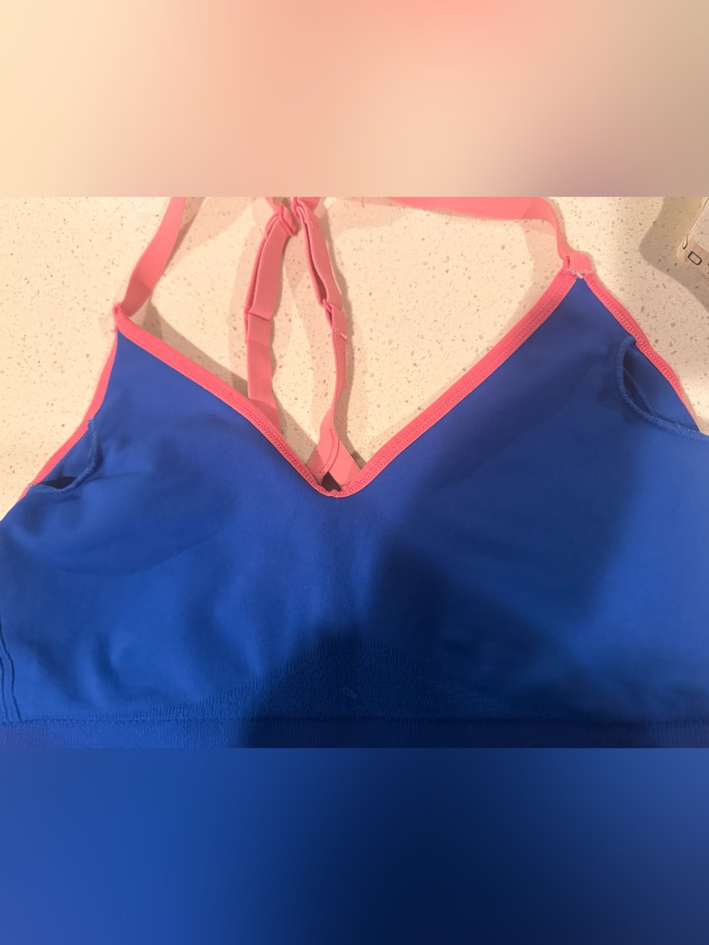 Under Armour Royal Blue and Pink Women's Swim Sports Top - Picture 4 of 4
